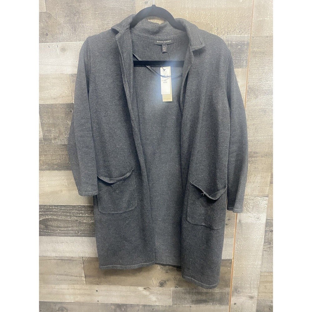 Banana Republic Petite XS‎ Grey Long Sleeve Cardigan Sweater Casual New